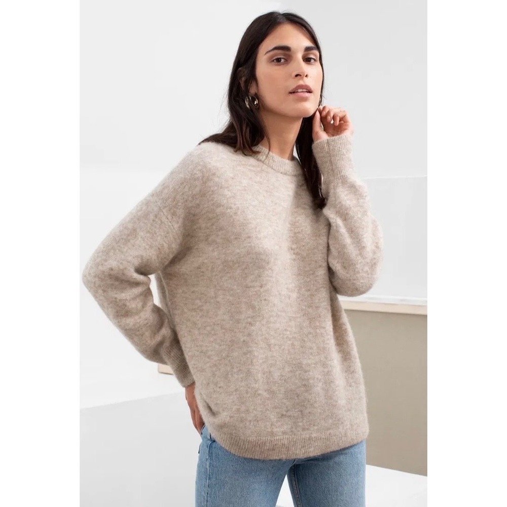 & Other Stories Alpaca Wool Blend Oversized Knit Sweater L Stockholm Atelier